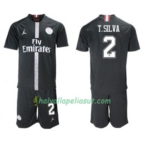 Jalkapallo Pelipaidat Paris Saint Germain T.Silva 2 Jodan Musta Lasten 3 Paita 2018-2019 Lyhythihainen